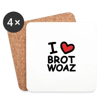 I Love Brotwoaz - Untersetzer (4er-Set) - Weiß - Vorne