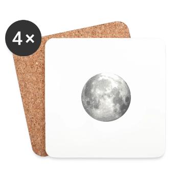 Mond klein - Untersetzer (4er-Set) - Weiß - Vorne
