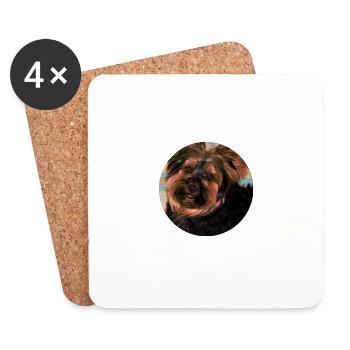 Yorkshire Terrier chien mignon petit cher - Dessous de verre (lot de 4) - blanc - Devant
