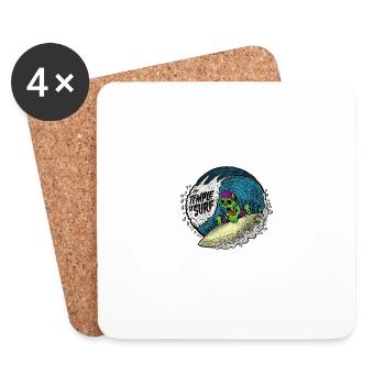 surfing surf skull the temple of surf - Coasters (set of 4) - white - Front