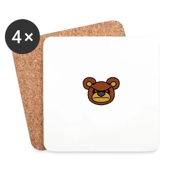 Wütender Teddybär - Untersetzer (4er-Set) - Weiß - Vorne