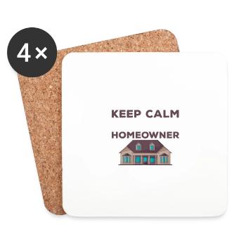 Housewarming funny quote for the first time Hausbesi - Coasters (set of 4) - white - Front