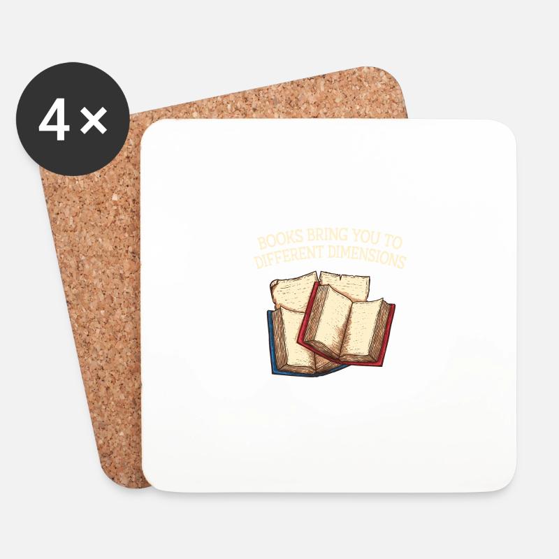 Bücher bringen Sie zu verschiedenen Dimensionen Bu - Untersetzer (4er-Set) - Weiß