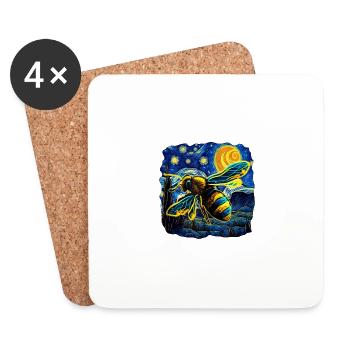 Funny Beekeeper Art Beekeeping Lover - Untersetzer (4er-Set) - Weiß - Vorne
