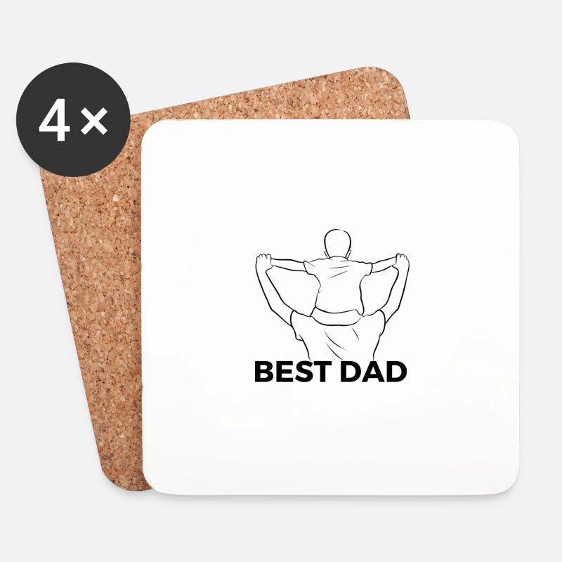 Best Dad - Untersetzer (4er-Set) - Weiß