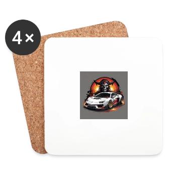 JDM Sportcar Tuning Driftcar Car Gift PS - Coasters (set of 4) - white - Front