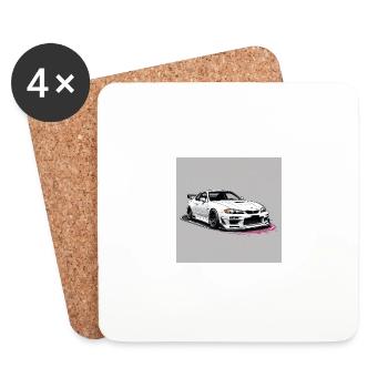 JDM Sportcar Tuning City Drift Highway Gift - Coasters (set of 4) - white - Front