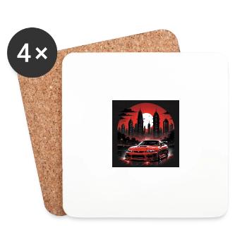 JDM Sportcar Tuning Driftcar Car Gift PS - Coasters (set of 4) - white - Front