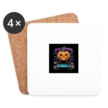 Games Ghost Ghost Halloween Pumpkin Bat - Coasters (set of 4) - white - Front