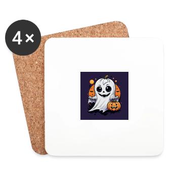 Ghost Ghost Halloween Pumpkin Bat - Coasters (set of 4) - white - Front