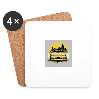 JDM Sportcar Tuning Driftcar Car Gift Forest - Coasters (set of 4) - white - Front
