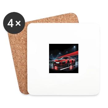 Sportcar Tuning Driftcar Car Gift PS Carlove - Coasters (set of 4) - white - Front