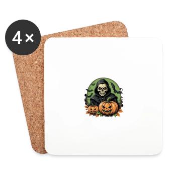 Skeleton Pumpkin Halloween Costume Gift - Coasters (set of 4) - white - Front