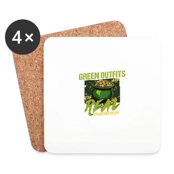 Grüne Outfits sind die wahren Schätze St Patricks - Untersetzer (4er-Set) - Weiß - Vorne