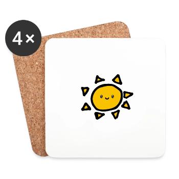 Sonne - Untersetzer (4er-Set) - Weiß - Vorne