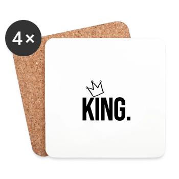 king - Untersetzer (4er-Set) - Weiß - Vorne