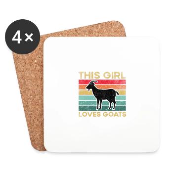 Vintage Goat für Mädchen Kinder - Untersetzer (4er-Set) - Weiß - Vorne