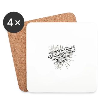 C’est la résolution, pas trente drôles de bonheur - Dessous de verre (lot de 4) - blanc - Devant