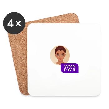 WMN PWR - Female Face - 03 - Coasters (set of 4) - white - Front