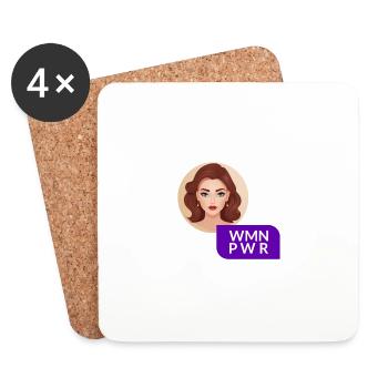 WMN PWR - Female Face - 06 - Coasters (set of 4) - white - Front