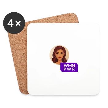 WMN PWR - Female Face - 02 - Coasters (set of 4) - white - Front