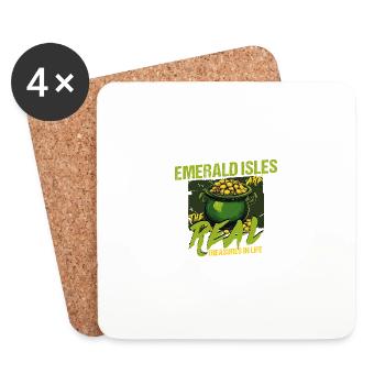 Emerald Isles Are The Real Treasures In Life St - Coasters (set of 4) - white - Front