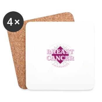 Mari d’une survivante du cancer du sein Vintage Avars - Dessous de verre (lot de 4) - blanc - Devant