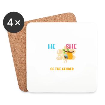 Il ou elle mimi pour être le gardien du sexe - Dessous de verre (lot de 4) - blanc - Devant