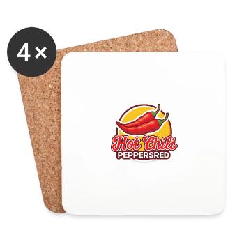 Heiße Chili -Paprika rotes Design lustiges Zitat c - Untersetzer (4er-Set) - Weiß - Vorne