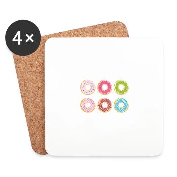 Les beignets, je les ai léchés, ils sont à moi, citi - Dessous de verre (lot de 4) - blanc - Devant