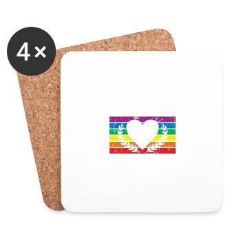 Drapeau de la fierté californienne Mois de la fierté Drapeau LGBTQ - Dessous de verre (lot de 4) - blanc - Devant
