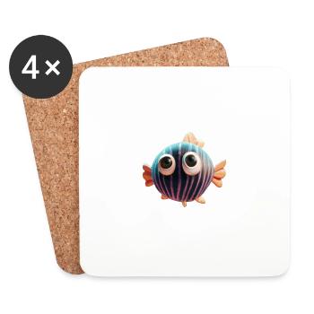 MonStarFish - Digital Fantasy Pisces - Coasters (set of 4) - white - Front