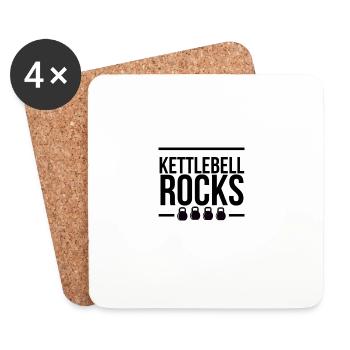 Kettlebell ROCKS 1.0 - Untersetzer (4er-Set) - Weiß - Vorne