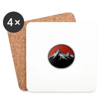 Schweizer Berge - Untersetzer (4er-Set) - Weiß - Vorne