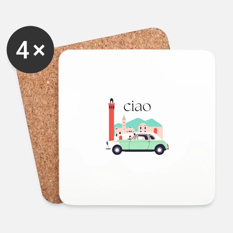 ciao - Italien Design - Untersetzer (4er-Set) - Weiß