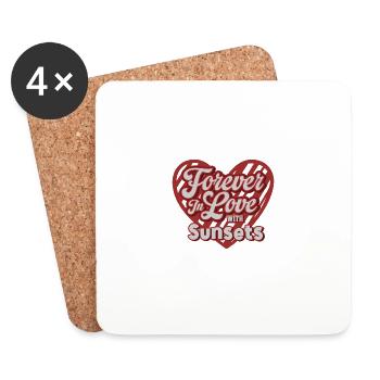 Forever In Love With Sunsets Heart Art - Coasters (set of 4) - white - Front