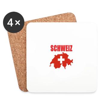 Schweiz Design - Untersetzer (4er-Set) - Weiß - Vorne