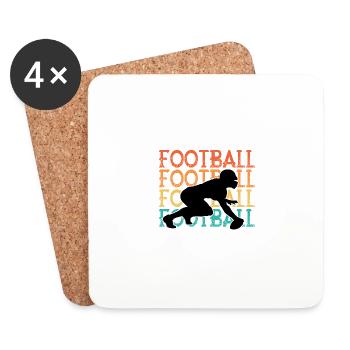 Rétro Vintage Citation Joueur de football américain - Dessous de verre (lot de 4) - blanc - Devant