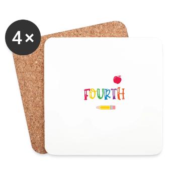 Hello Team of the fourth grade 4th class Back to Sc - Coasters (set of 4) - white - Front
