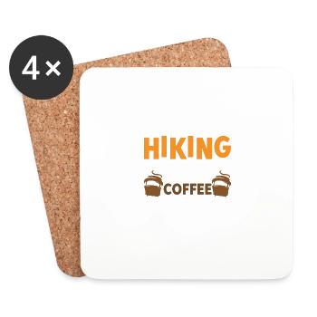 Hiking solves most problems that coffee solves - Coasters (set of 4) - white - Front