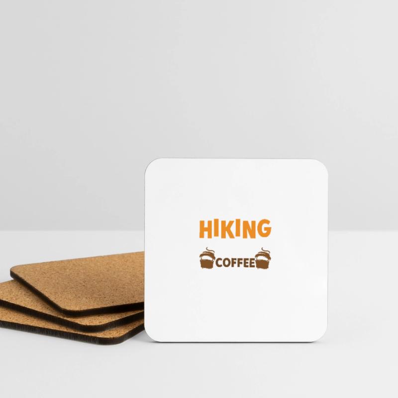 Hiking solves most problems that coffee solves Coasters (set of 4)