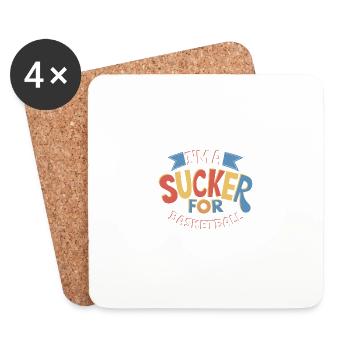 Je suis une ventouse pour le basket-ball - Dessous de verre (lot de 4) - blanc - Devant