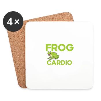 Frog catcher drôle citation catch frog -gigging - Dessous de verre (lot de 4) - blanc - Devant