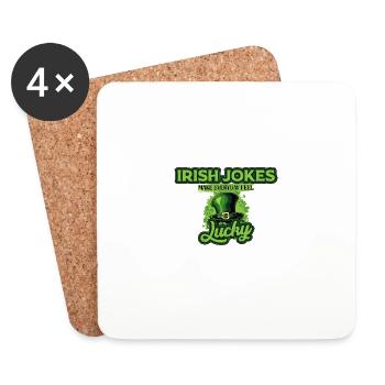 Irische Witze sorgen jeden Tag für ein glückliches Gefühl St. Patricks - Untersetzer (4er-Set) - Weiß - Vorne