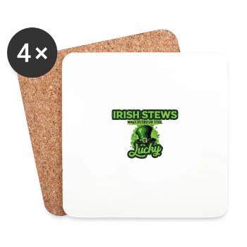 Irische Eintöpfe sorgen jeden Tag für ein glückliches Gefühl St. Patricks - Untersetzer (4er-Set) - Weiß - Vorne