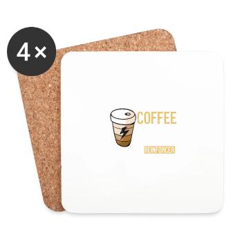 Café BCBA comportement drôle café - Dessous de verre (lot de 4) - blanc - Devant