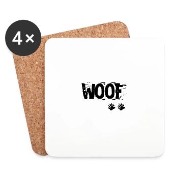 Woof Bear Pride Paw Paw Bear LGBT Gay - Coasters (set of 4) - white - Front