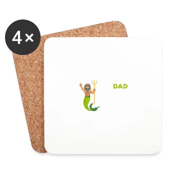 Mer Papa n’a pas dérangé ma sirène - - Dessous de verre (lot de 4) - blanc - Devant