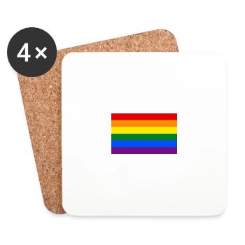 LGBT-Flagge - Untersetzer (4er-Set) - Weiß - Vorne