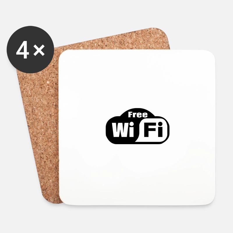 KOSTENLOSES WIFI - Untersetzer (4er-Set) - Weiß